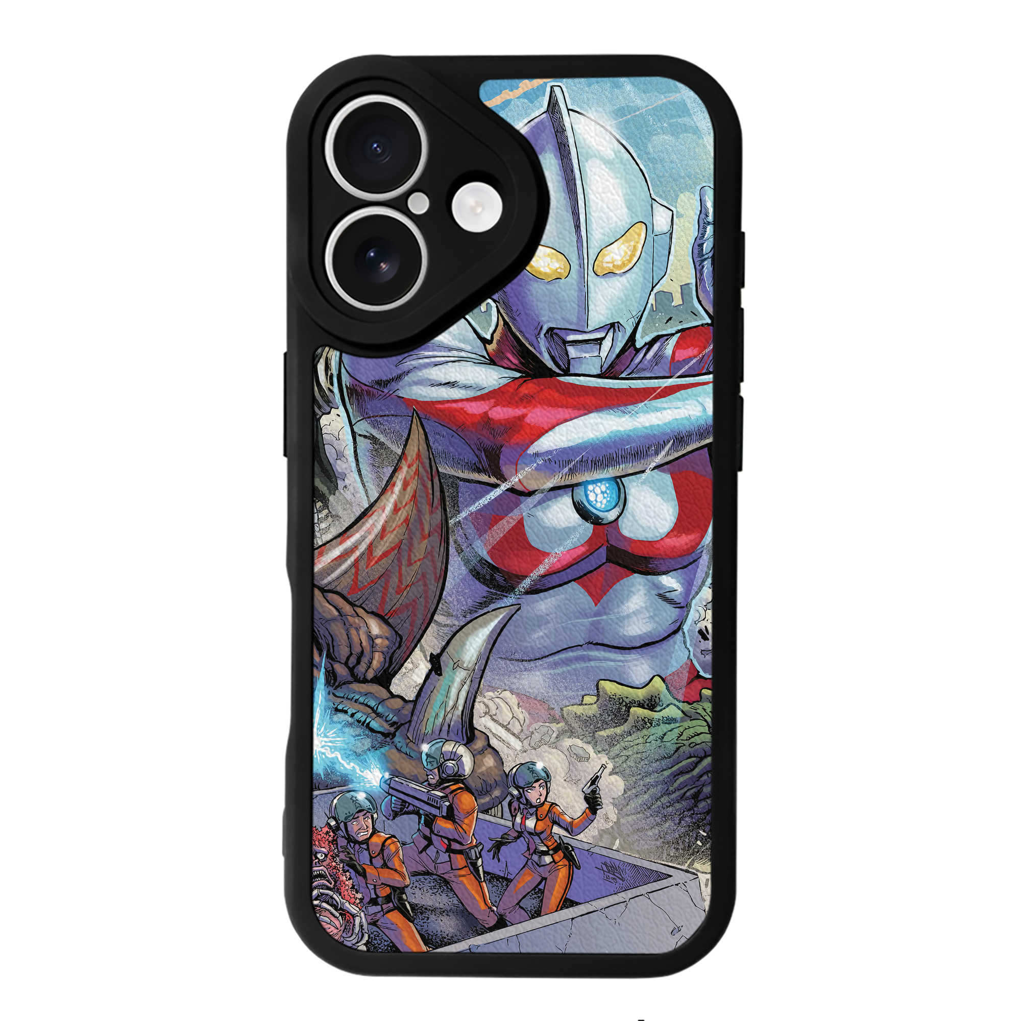 （画像用） ウルトラマン Ultraman 【iPhone 16シリーズ対応】シリコンスマホケース（レザー調） 材質：シリコン